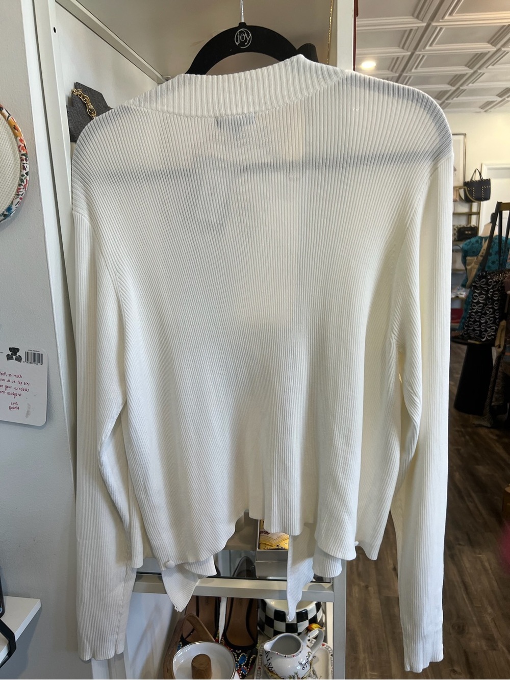 Universal Standard Ivory Ribbed Wrap Cardigan - Picture 2 of 3